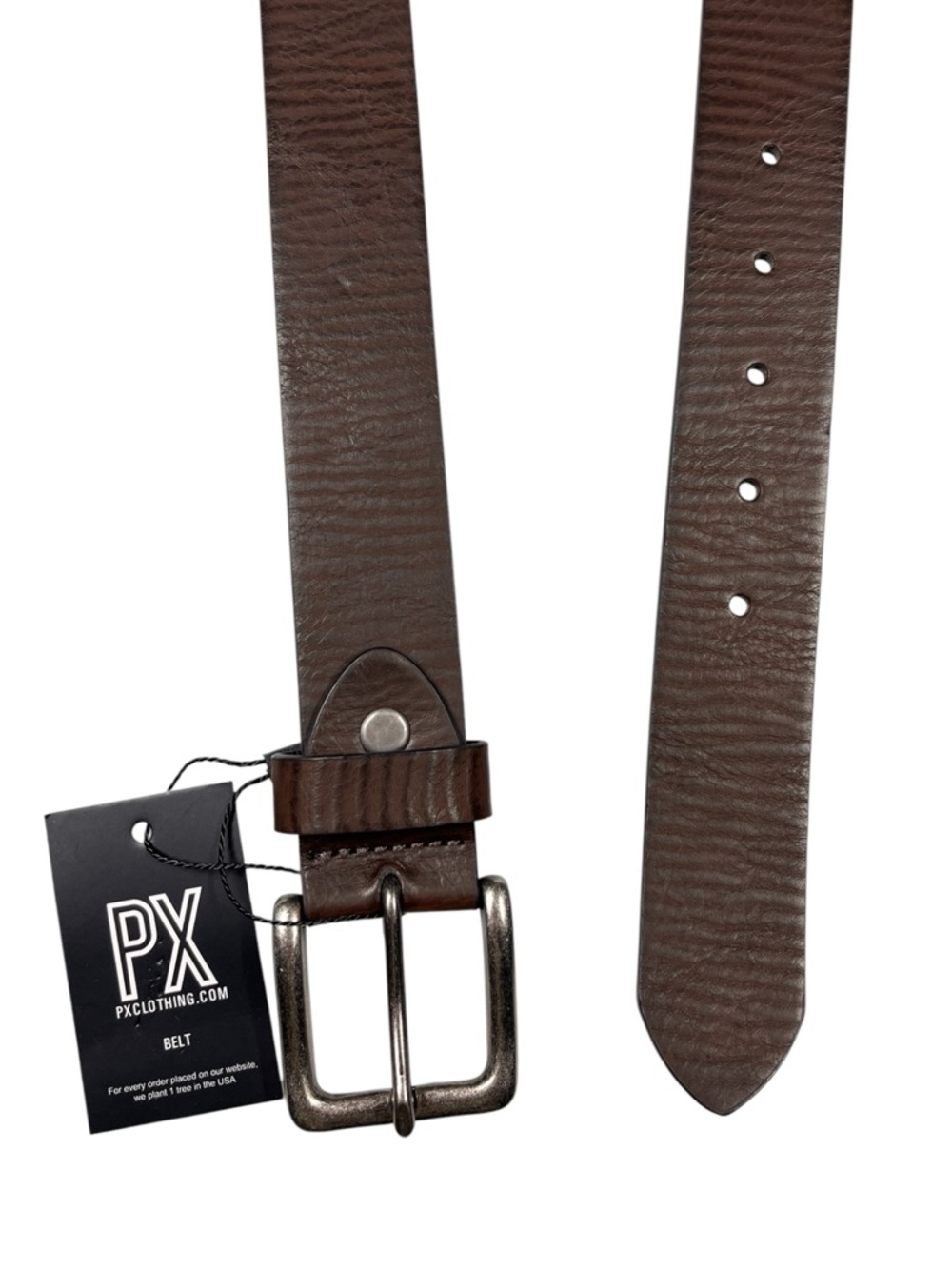 PX Clothing Men’s Coffee Brown Bonded Leather Mix Belt. Size 44